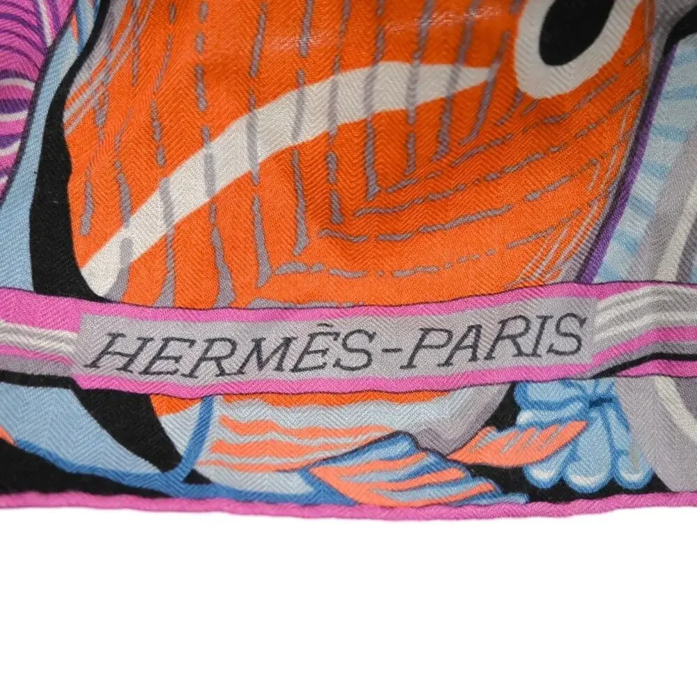 Hermes 'de la mer au ciel' Multicolored Shawl - Picture 4 of 16